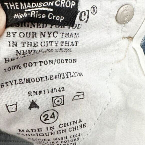 Blank NYC The Madison Crop High Rise Denim‎ Jeans Blue Size 24 - Picture 5 of 11